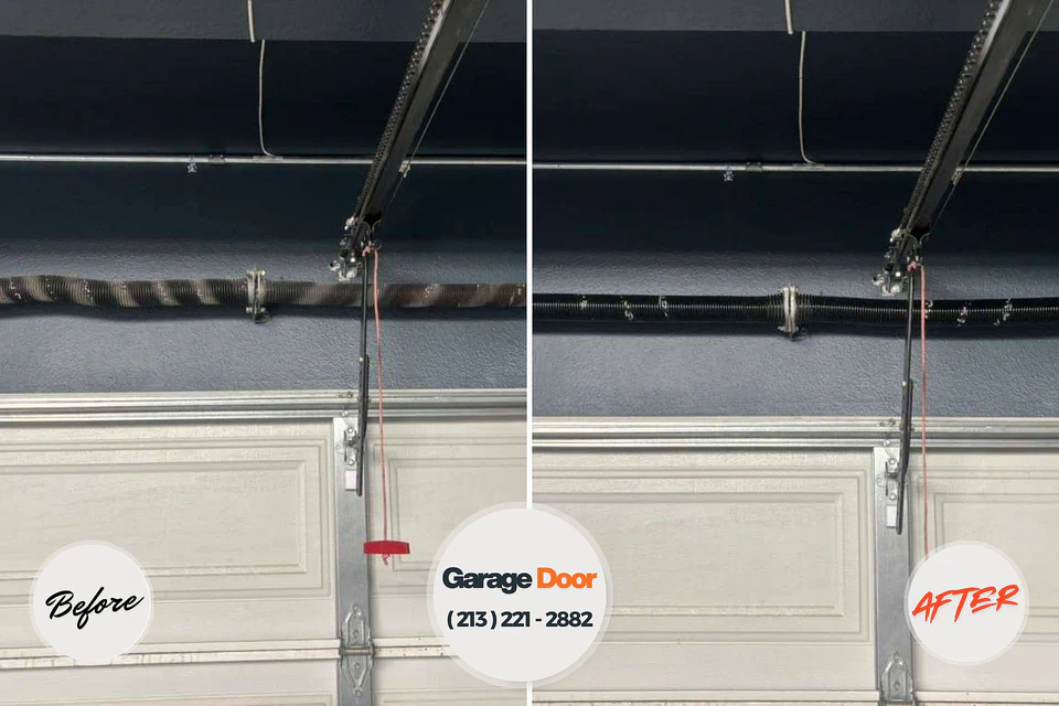 Before and after: garage door repair Beechwood, MI